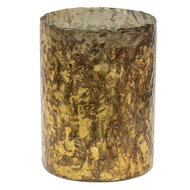 Clayre & Eef | Glazen Theelichthouder Goudkleurig ø 15x20 cm | 6GL3615