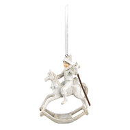 Clayre & Eef | Kerstdecoratie Beeld Hobbelpaard Beige 14x7x20 cm | 6PR4791