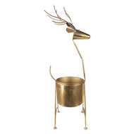 Clayre & Eef | Plantenstandaard Binnen Rendier Goudkleurig 29x22x78 cm | 5Y1090