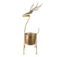 Clayre & Eef | Plantenstandaard Binnen Rendier Goudkleurig 29x22x78 cm | 5Y1090