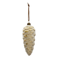 Clayre & Eef | Kerstballen Set van 4 Goudkleurig ø 8x18 cm | 6GL3303