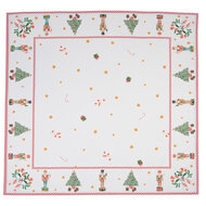 Clayre & Eef | Tafelkleed Wit Groen 100x100 cm | HLC01