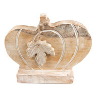 Clayre & Eef | Decoratie Pompoen Bruin, Wit 29x6x22 cm | 6H2244