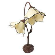 Clayre & Eef | Tiffany Tafellamp Beige 41x23x57 cm E27/max 2x40W | 5LL-6048
