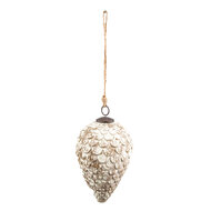 Clayre & Eef | Kerstbal Beige, Bruin 12x12x20 cm | 6GL3858