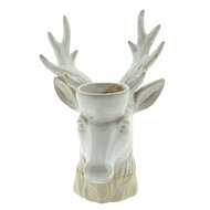 Clayre & Eef | Theelichthouder Rendier Beige, Bruin 12x11x18 cm | 6CE1496