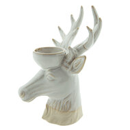 Clayre & Eef | Theelichthouder Rendier Beige, Bruin 12x11x18 cm | 6CE1496