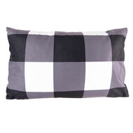 Clayre & Eef | Kussenhoes Wit Zwart 30x50 cm | BWX36-4