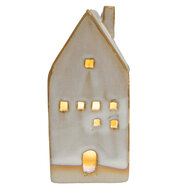 Clayre &amp; Eef   | Decoratie Huisje met LED Beige 5x5x12 cm | 6CE1506