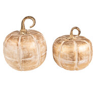Clayre & Eef | Decoratie Pompoen Goudkleurig ø 18x21 cm | 6H2246