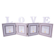 Clayre & Eef | Fotolijst Grijs, Wit 65x1x23 cm / 10x10 cm (4) | 2F0969