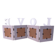 Clayre & Eef | Fotolijst Grijs, Wit 65x1x23 cm / 10x10 cm (4) | 2F0969