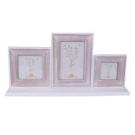 Clayre & Eef | Fotolijst hout Bruin Wit 43x6x21 cm / 7x7 / 10x10 / 10x15 cm | 2F0970