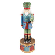 Clayre & Eef | Kandelaar Notenkraker Blauw Groen ø 8x24 cm | 6PR3777
