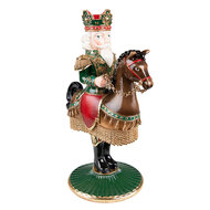 Clayre & Eef | Kandelaar Notenkraker Groen Bruin 22x15x33 cm | 6PR3778