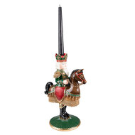 Clayre & Eef | Kandelaar Notenkraker Groen Bruin 22x15x33 cm | 6PR3778