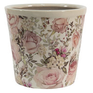 Clayre & Eef | Bloempot Binnen Wit, Roze ø 12x11 cm | 6CE1409S