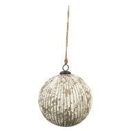 Clayre & Eef | Kerstbal Beige Bruin ø 20x20 cm | 6GL3863