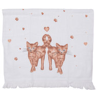 Clayre & Eef | Gastendoekje Wit, Roze, Groen 40x66 cm | CTKCS
