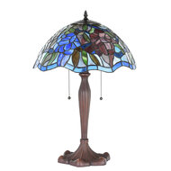Clayre & Eef | Tiffany Tafellamp Blauw ø 41x60 cm E27/max 2x60W | 5LL-1204