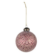 Clayre & Eef | Kerstballen set van 4 Rood ø 8x8 cm | 6GL4141