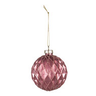 Clayre & Eef | Kerstballen set van 4 Rood ø 8x8 cm | 6GL4143