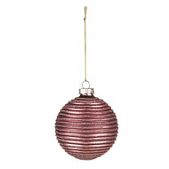 Clayre & Eef | Kerstballen set van 4 Rood ø 8x8 cm | 6GL4143