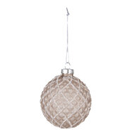 Clayre & Eef | Kerstballen set van 4 Bruin ø 8x8 cm | 6GL4158