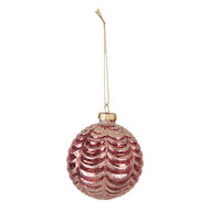 Clayre & Eef | Kerstballen set van 4 Rood ø 8x8 cm | 6GL4160