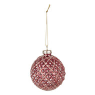 Clayre & Eef | Kerstballen set van 4 Rood ø 8x8 cm | 6GL4160