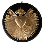 Clayre & Eef | Wanddecoratie Hart Goudkleurig ø 23x2 cm | 65176
