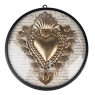 Clayre & Eef | Wanddecoratie Hart Goudkleurig ø 23x4 cm | 65177