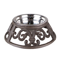 Clayre & Eef | Voerbak Hond Kat Bruin ø 23x7 cm / 435 ml | 6Y5302