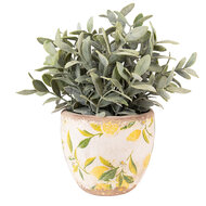 Clayre &amp; Eef   | Bloempot Binnen Geel, Beige &oslash; 12x11 cm | 6CE1529XS