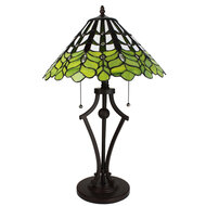 Clayre & Eef | Tiffany Tafellamp Groen ø 41x62 cm E27/max 2x60W | 5LL-6279