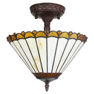 Clayre & Eef | Plafondlamp Tiffany ø 29x30 cm E14/max 2x25W | 5LL-6281