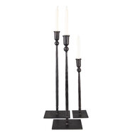 Clayre & Eef | Kandelaar (set van 3) Zwart 16x10x52 / 16x10x49 / 10x9x35 cm | 6Y5444