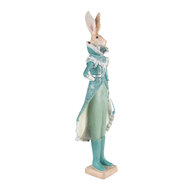 Clayre & Eef | Decoratie Beeld Konijn Turquoise 14x10x44 cm | 6PR3605