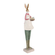 Clayre & Eef | Decoratie Beeld Konijn Beige Groen 9x7x36 cm | 6PR3610