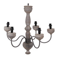Clayre & Eef | Hanglamp Grijs ø 62x62/105 cm E14/max 5x60W | 5LMP360