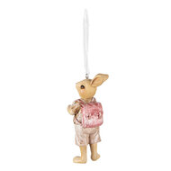 Clayre & Eef | Decoratie Hanger Konijn Roze Bruin 4x4x11 cm | 6PR3841