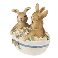 Clayre & Eef | Decoratie beeld Konijnen Bruin Beige 11x9x12 cm | 6PR3839
