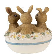 Clayre & Eef | Decoratie beeld Konijnen Bruin Beige 11x9x12 cm | 6PR3839