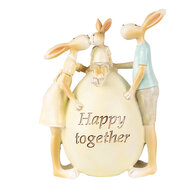Clayre & Eef | Decoratie beeld Konijnen Groen Geel 13x9x17 cm | 6PR3856