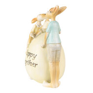 Clayre & Eef | Decoratie beeld Konijnen Groen Geel 13x9x17 cm | 6PR3856