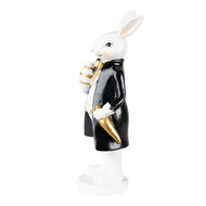 Clayre & Eef | Decoratie Beeld Konijn Zwart Wit 7x6x20 cm | 6PR3864