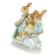 Clayre & Eef | Decoratie beeld Konijnen Groen Bruin 17x7x15 cm | 6PR3845