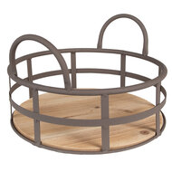 Clayre & Eef | Opbergmand Grijs, Bruin ø 25x9/15 cm | 6Y5248