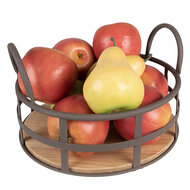 Clayre & Eef | Opbergmand Grijs, Bruin ø 25x9/15 cm | 6Y5248