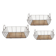 Clayre & Eef | Opbergmand Grijs 35x25x11 / 31x21x9 / 27x17x6 cm | 6Y5250